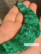 Украшения на шею 欧洲制天然大孔雀石阵工艺组合一体项链14k黄金花丝扣头清新亮绿