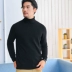 Honglian áo len cashmere mới của nam giới áo len cao cổ lỏng áo len trùm đầu áo len màu dày áo len dày sơ mi nam đẹp Áo len Cashmere