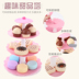 Trẻ em nhà kem món tráng miệng đôi món tráng miệng bảng cô bé macaron bánh quy bánh đồ chơi thiết lập bộ đồ chơi nấu ăn mini Đồ chơi gia đình