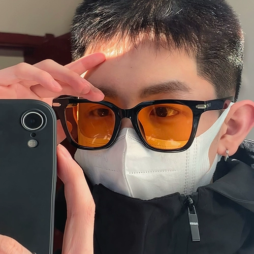 Tide, ретро квадратные модные прозрачные солнцезащитные очки, в корейском стиле, коллекция 2022, защита от ультрафиолета, по фигуре