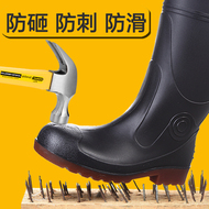 Giày đi mưa bảo hộ lao động Golden Oak giày đi mưa nam công trường giày nước chống trượt đế thép chống thấm nước ủng đi mưa bảo hộ lao động dây giày mũi thép giày cao su chống va đập ủng bảo hộ cao su