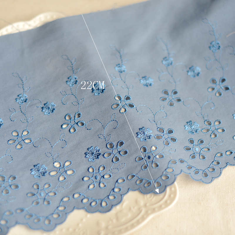 Malachite BlueH146 lace accessories polyester cotton Hollow out Embroidery Lace clothing Skirt  lace accessories Garment making Material Science