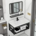 Chậu rửa mặt bằng sứ treo tường đơn giản kết hợp tủ căn hộ nhỏ chậu rửa mặt chậu rửa phòng tắm chậu rửa góc vòi xả lavabo 