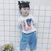 Cô gái mùa hè 2018 mới bé bông ngắn tay t- shirt trẻ em Hàn Quốc phiên bản của nhóm áo sơ mi giá mua- 9,9 nhân dân tệ Áo thun