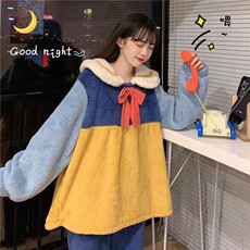 Купальник для пары 可爱睡衣女冬季新款加厚可外穿ins公主风学生毛绒长袖家居服套装 3