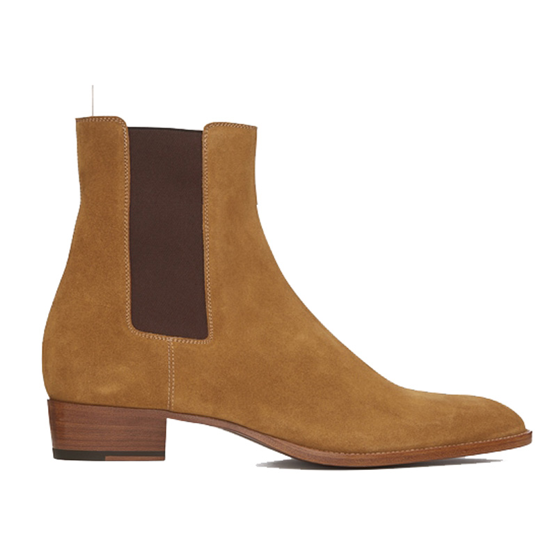 Gold, 3Cm HeelEurope and America summer CHELSEA BOOT Chelsea boots male Sharp point genuine leather Britain Deer skin Gao Bang Martin boots male tide