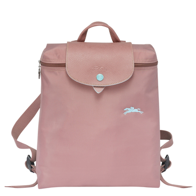 Embroidered Lotus Root Pink (P13)France new pattern long1699champ Backpack 70th anniversary Commemorative payment knapsack Longchamp  Embroidery fold a bag