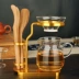 Bộ ly trà thủy tinh chịu nhiệt dày đặt với bộ lọc lưới tách trà bộ trà biển rò rỉ bộ trà Kung Fu - Trà sứ