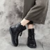 Giày đế mềm có đáy Martin Martin 2020 mùa xuân và mùa thu bằng da ngắn ống của phụ nữ - Giày ống