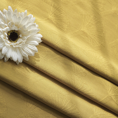 Хлопчатобумажная ткань 棉绸布料30支垂坠复古姜黄色银杏叶暗纹提花连衣裙汉服人造棉面料