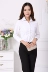 Mùa thu sản phẩm mới chuyên nghiệp phiên bản Hàn Quốc của doanh nghiệp áo dài tay cotton trắng công cụ nữ sọc chéo sọc tối màu áo sơ mi