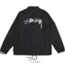 Stussy cổ điển logo chống thấm nước áo khoác huấn luyện viên nam snap nút áo mỏng áo gió nữ mới - Áo khoác áo jacket nam Áo khoác