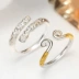 Yêu em 10.000 năm 925 sterling bạc chặt chính tả vàng hoop dính đôi nhẫn nam nữ một cặp trang sức quà tặng tối cao - Nhẫn