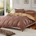 Bắc âu giường đặt bốn bông cotton màu rắn khăn trải giường quilt cover ba bộ 1.8 m giường khách sạn sản phẩm giường