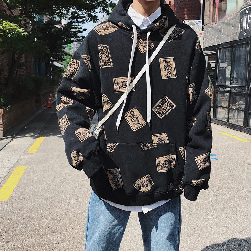 Hip hop Hooded Sweater men's trend long sleeve top ins autumn and winter new loose coat fashion brand Hoodie