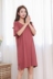 Mùa hè phần mỏng Modal nightdress nữ giản dị dịch vụ nhà lỏng kích thước lớn V-Cổ đơn giản dài tay vest váy váy ngủ cao cấp Đêm đầm