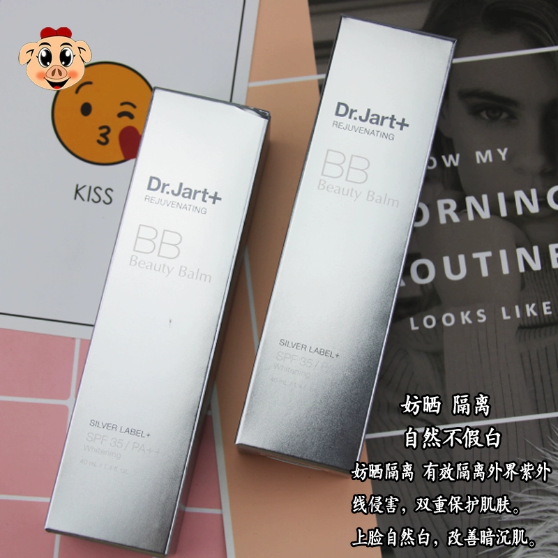 Korea Dr.Jart + Di Jiating Silver Tube BB Cream Oil Control Concealer Nude Makeup Long-long Retouching Brightening Complexion SPF35 + - Kem BB