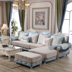 Hiện đại nhỏ gọn vải sofa kích thước căn hộ phòng khách Châu Âu đa người sofa vải kết hợp chaise longue gỗ rắn sofa Ghế sô pha