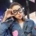 Hàn Quốc 2018 retro kính tròn gọng kính gọng đen Khung dày gương phẳng nam nữ kính mặt lớn gọng kính gọng mat kinh hang hieu Kính