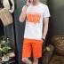 2018 mùa hè người đàn ông mới của thể thao giản dị phù hợp với Hàn Quốc phiên bản của mỏng năm quần phù hợp với bông ngắn tay T-Shirt triều