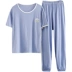 Đồ ngủ bé trai phương thức mùa hè mỏng ngắn tay quần áo ở nhà trẻ em phù hợp với băng lụa cotton cậu bé quần áo điều hòa nhiệt độ