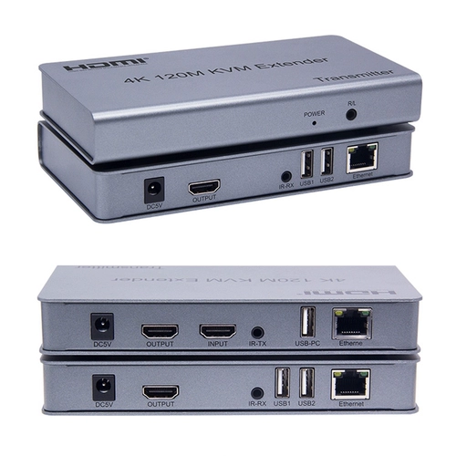 Новый 120 метров HDMI KVM IP 4K Extender USB -мышь Мышиная клавиатура Удлинительная сеть сетевого кабеля Разделение звука звука