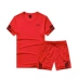 Chạy thể thao phù hợp với nam giới tập thể dục ngắn tay T-Shirt buổi sáng chạy nhanh khô đồ thể thao lỏng lẻo năm điểm quần short mùa hè quần áo