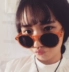 Hàn quốc chic Harajuku kỳ nghỉ bên minh bạch kính mát cá tính vòng màu vàng khung Hàn Quốc phiên bản của khuôn mặt nam giới và phụ nữ kính mát thủy triều kính râm nam Kính râm