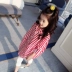 Áo trẻ em mới 2019 đầm mùa thu bé trai lớn Phiên bản Hàn Quốc của bé gái mùa xuân và mùa thu cotton dài tay áo sọc dài cardigan - Áo sơ mi Áo sơ mi