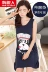 Nam cực với ngực pad nightdress nữ mùa hè bông phương thức vest áo ngực dịch vụ nhà đồ ngủ nữ mùa hè Đêm đầm