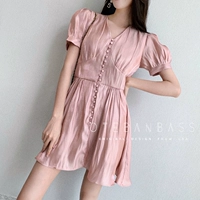 Ote Banbass ủy quyền chính hãng 19SS mới phồng tay áo phồng cổ chữ V thắt lưng váy khí chất nữ - Sản phẩm HOT thời trang nữ 2021