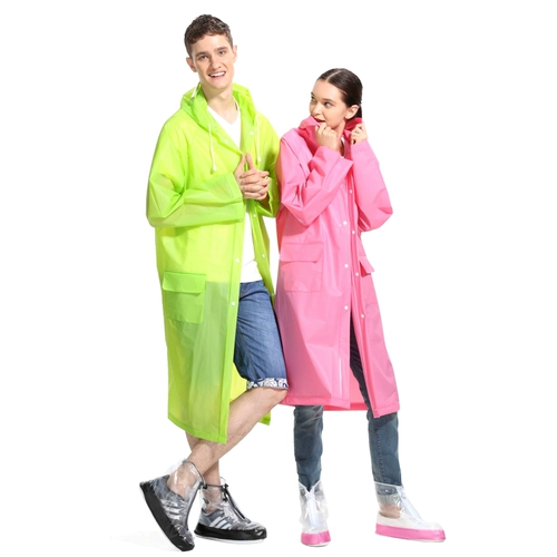 Дорожный длинный водонепроницаемый дождевик подходит для пеших прогулок, увеличенная толщина