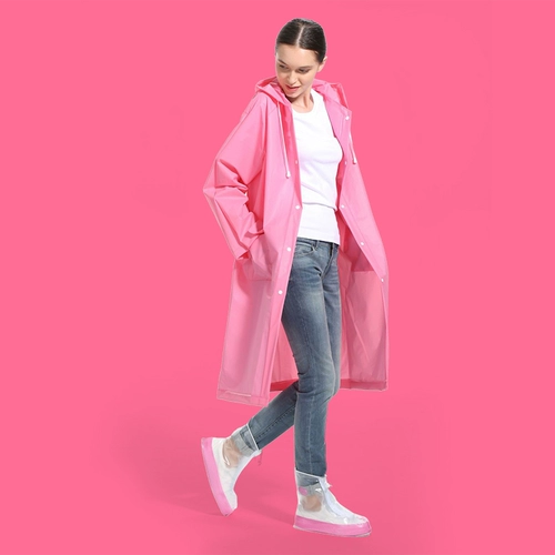 Дорожный длинный водонепроницаемый дождевик подходит для пеших прогулок, увеличенная толщина