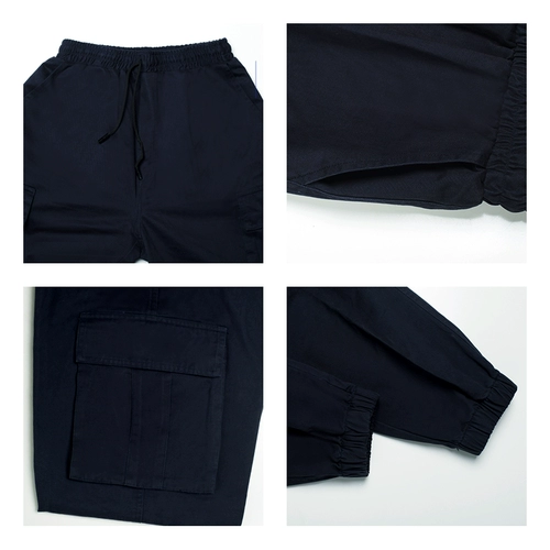 Демисезонные дорожные рабочие штаны, эластичная талия, на шнурках, свободный крой