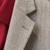 Crowben2017 mùa thu và mùa đông mới xương cá sọc đơn phù hợp với Anh mỏng phù hợp với màu xám - Suit phù hợp