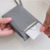 Tại chỗ Hàn Quốc funnymade nam giới và phụ nữ đơn giản màu rắn tài liệu làm việc clip thẻ set treo cổ purse với dây buộc ví nhỏ đựng tiền Hộp đựng thẻ