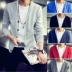 Hợp thời trang hoang dã V-Cổ áo len nam Hàn Quốc phiên bản của bông đáy áo Slim ngắn coat len ​​sinh viên áo khoác Cardigan