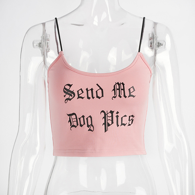 欧洲站2018ins新款小性感字母BF吊带背心女学生ins超火上衣打底-淘宝网