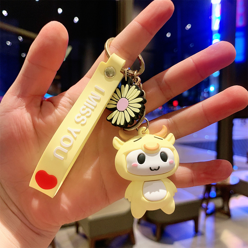 Lotus Root ColorCartoon Pendant Doll Key buckle female ins Internet celebrity lovely originality the republic of korea Key chain Ring a bag Small Pendant