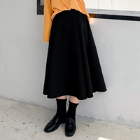 Черная длинная юбка, сделано на заказ, большой размер, цветная юбка, 2019, свободный крой, средней длины