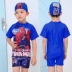 Áo Tắm trẻ em Boy Boy Sinh Viên Đồ Bơi Xiêm Kem Chống Nắng Nhanh Chóng làm khô Cậu Bé Lớn với Swim Cap Lặn Swimsuit Set