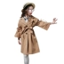 Áo gió cô gái mặc mùa xuân 2018 mới của Hàn Quốc phiên bản của phần dài của mùa xuân trẻ em mùa xuân và mùa thu mô hình trong trẻ em lớn của đại dương áo khoác Áo khoác
