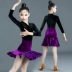 Trang phục khiêu vũ Latin cho trẻ em gái mới dài tay áo tua rua váy trẻ em chuyên nghiệp thực hành gợi cảm mùa đông - Trang phục