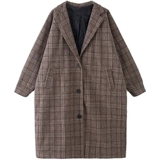 Осеннее пальто, длинная демисезонная шерстяная куртка, коллекция 2022, в корейском стиле, средней длины, увеличенная толщина