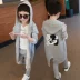 Áo khoác bé trai Hàn Quốc áo khoác bé trai mùa xuân và mùa thu Áo khoác bé gái áo dài phần 2019 áo sơ mi trẻ em lớn của nước ngoài - Áo khoác
