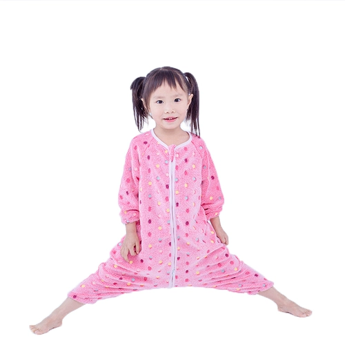 Детский демисезонный спальный мешок, фланелевый коралловый комбинезон, детская пижама, увеличенная толщина