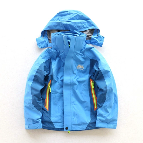 Детская куртка, съемный утепленный водонепроницаемый комплект для мальчиков, «три в одном»