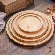 Đĩa gỗ kiểu Nhật, giá đựng cốc bằng gỗ đặc, bát, cỡ tròn, đĩa pizza, bít tết tây, bánh mì, sushi, đĩa - Tấm