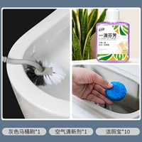 Серая туалетная щетка+ароматическое агент+десять туалетных сокровищ