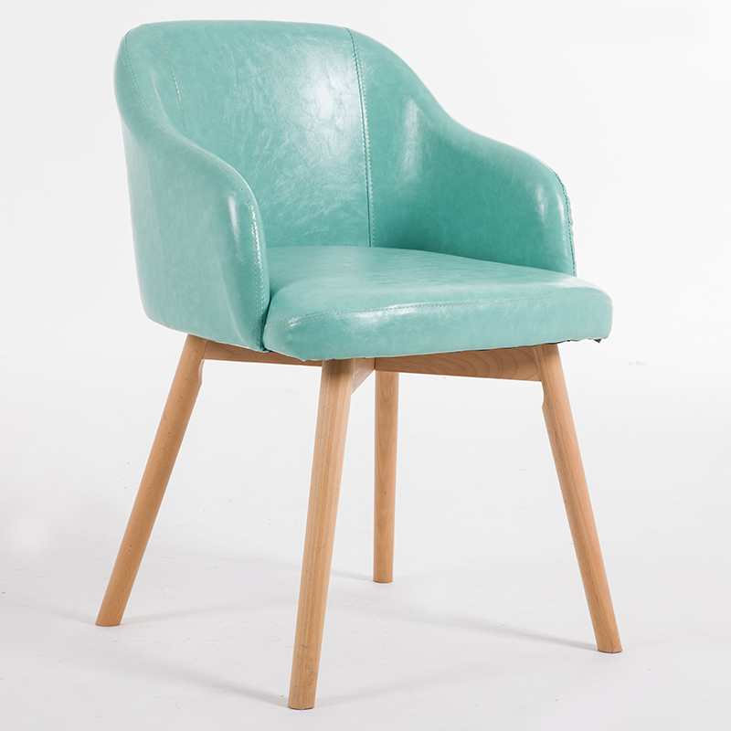 Cyan-Oil wax leather-Original wood feet